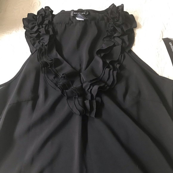 Spense women’s black ruffle blouse - Picture 3 of 7
